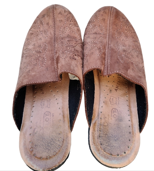 Fly Flot Quilted Flowers Suede Clogs Mules Slip On EU 38 US 7.5 MADE IN ITALY - Picture 4 of 8